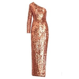Mac Duggal sequin copper/orange long dress 10788 size 4 Mother Of Bride Mob Wife
